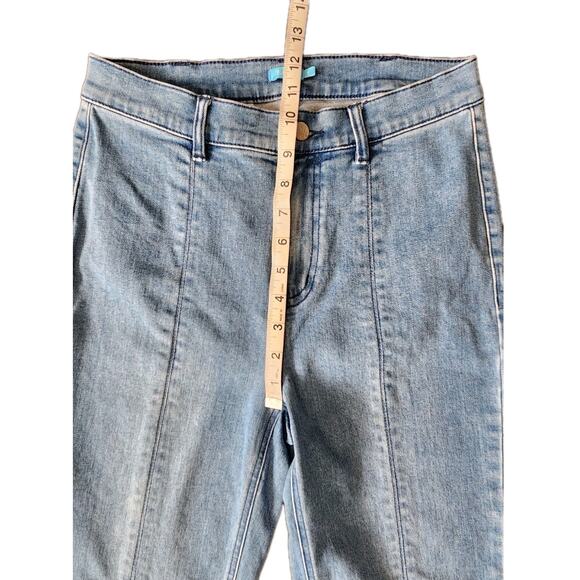 J Mclaughlin Mid Rise Straight Ankle Front Slit Denim Jeans Blue Women's Size 4 - Picture 6 of 7